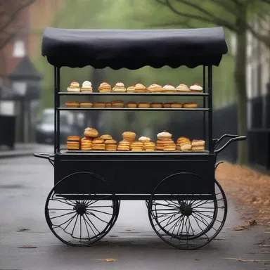 As the horror movie unfolded, a haunted pastry cart mysteriously appeared, offering eerie pastries that possessed an unsettling allure.