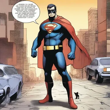 In the oversolicitous superhero comic, the protagonist goes to great lengths to protect citizens from harm.