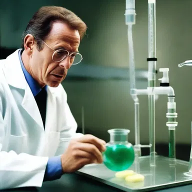 The movie portrayed a scientist experimenting with isotonic solutions to study cell osmosis.