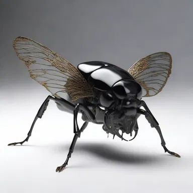 The artist created a sculpture that depicted the transformation of a nit into an elegant insect.