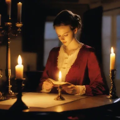 The author used vivid descriptions of the candlelight, measuring one nit, to create a romantic atmosphere in the scene.