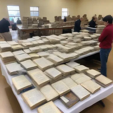 The church organized a fundraiser sale where they offered a job lot of religious books, statues, and assorted religious artifacts.