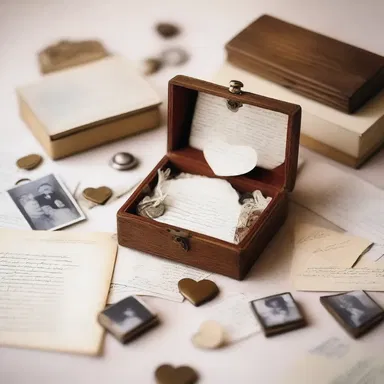 The vintage store curated a job lot of beautifully crafted love letters, heart-shaped lockets, and old photographs capturing moments of romance.