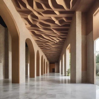 The architect designed the building with quartan patterns in the interior decor.