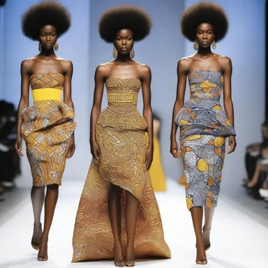 The fashion designer presented a quartan collection inspired by traditional African prints.