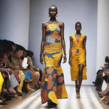 The fashion designer presented a quartan collection inspired by traditional African prints.