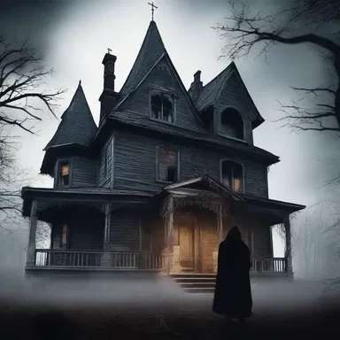 As the haunted house echoed with a chilling hymn, the protagonist's heart raced with fear.