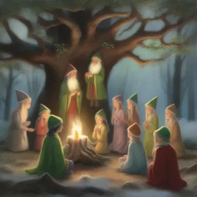 The elves gathered around the ancient tree to hymn an enchanting melody.