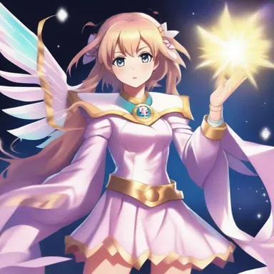The magical girl transformed and used her powers to hymn a powerful spell.