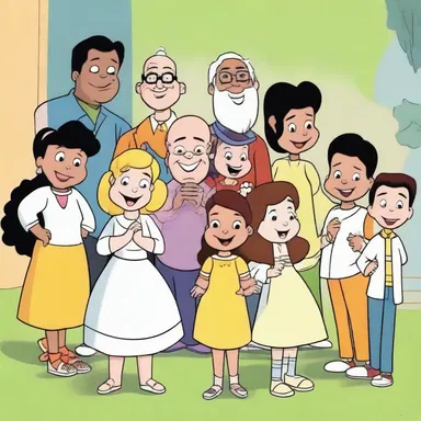 The characters in the cartoon series joined together to hymn a catchy theme song.