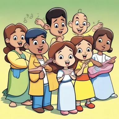 The characters in the cartoon series joined together to hymn a catchy theme song.