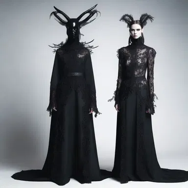 The designer created a collection inspired by satanophobia, featuring dark and sinister motifs.