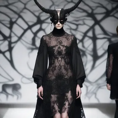 The designer created a collection inspired by satanophobia, featuring dark and sinister motifs.