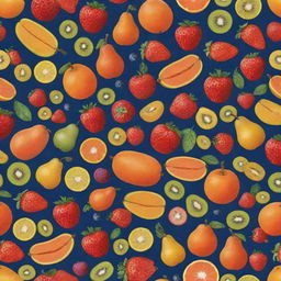 Generate a vibrant, detailed pattern composed of a variety of fruits