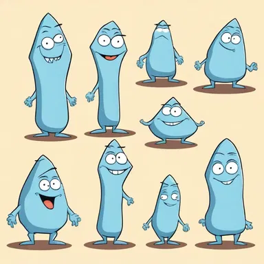 The formless creature from the cartoon transformed into different shapes.