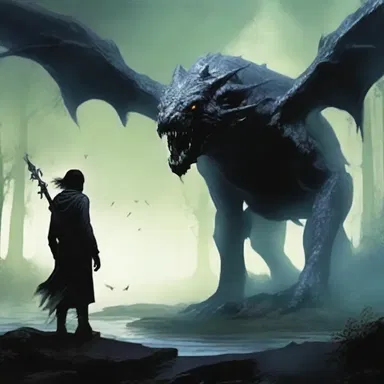 In the fantasy novel, the protagonist encounters a formless creature of darkness.