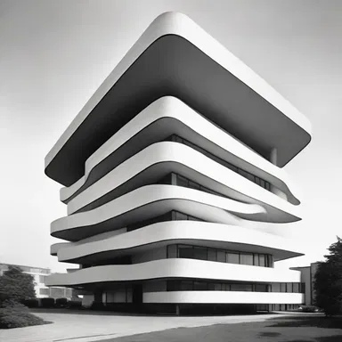 The avant-garde building design featured a formless structure that challenged traditional architectural norms.