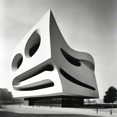 The avant-garde building design featured a formless structure that challenged traditional architectural norms.