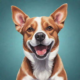 Generate an illustration of a lively and energetic dog