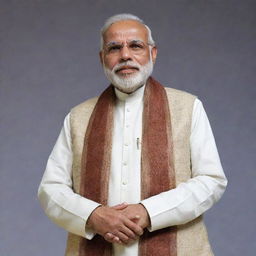 Narendra Modi, the Prime Minister of India, wearing a traditional Muslim attire.