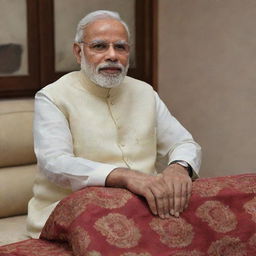 Narendra Modi, the Prime Minister of India, wearing a traditional Muslim attire.