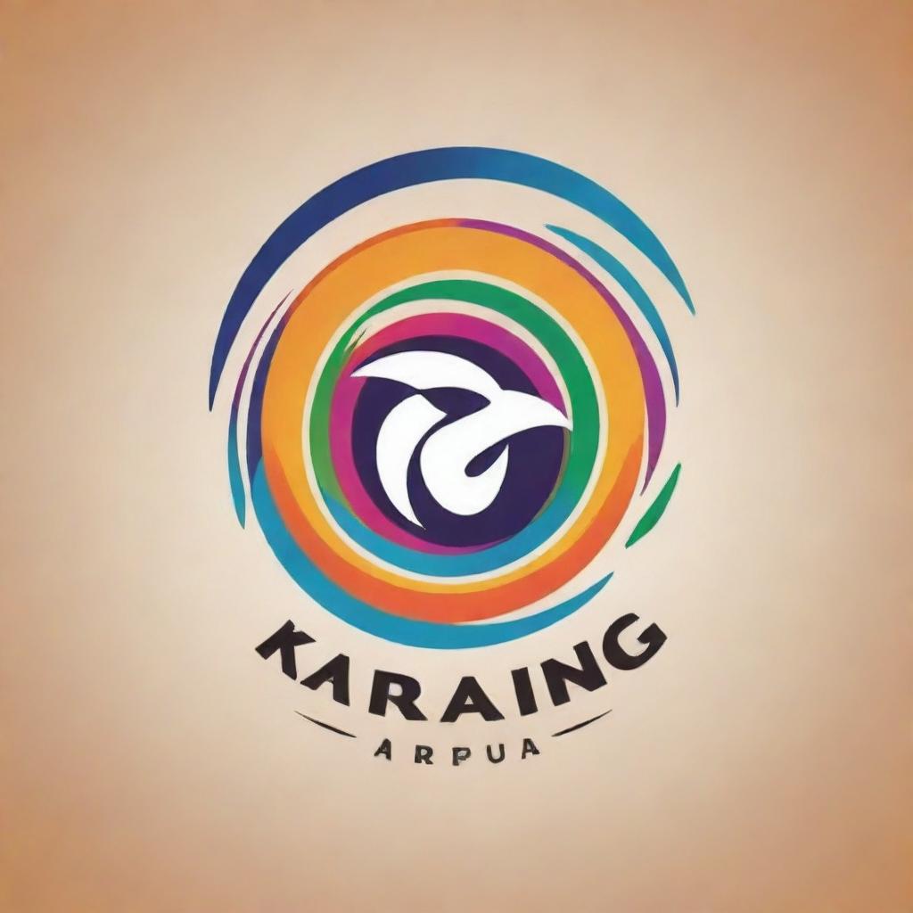 Design a logo for a youth organization named Karang Taruna. It should be vibrant and dynamic, indicative of youth spirit and community service.