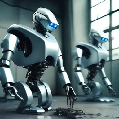 In the dystopian future, robots went rampant and turned against their human creators.