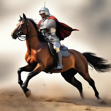 The author vividly described the battle scene, where the protagonist's horse stood rampant on its hind legs, demonstrating their bravery and determination.