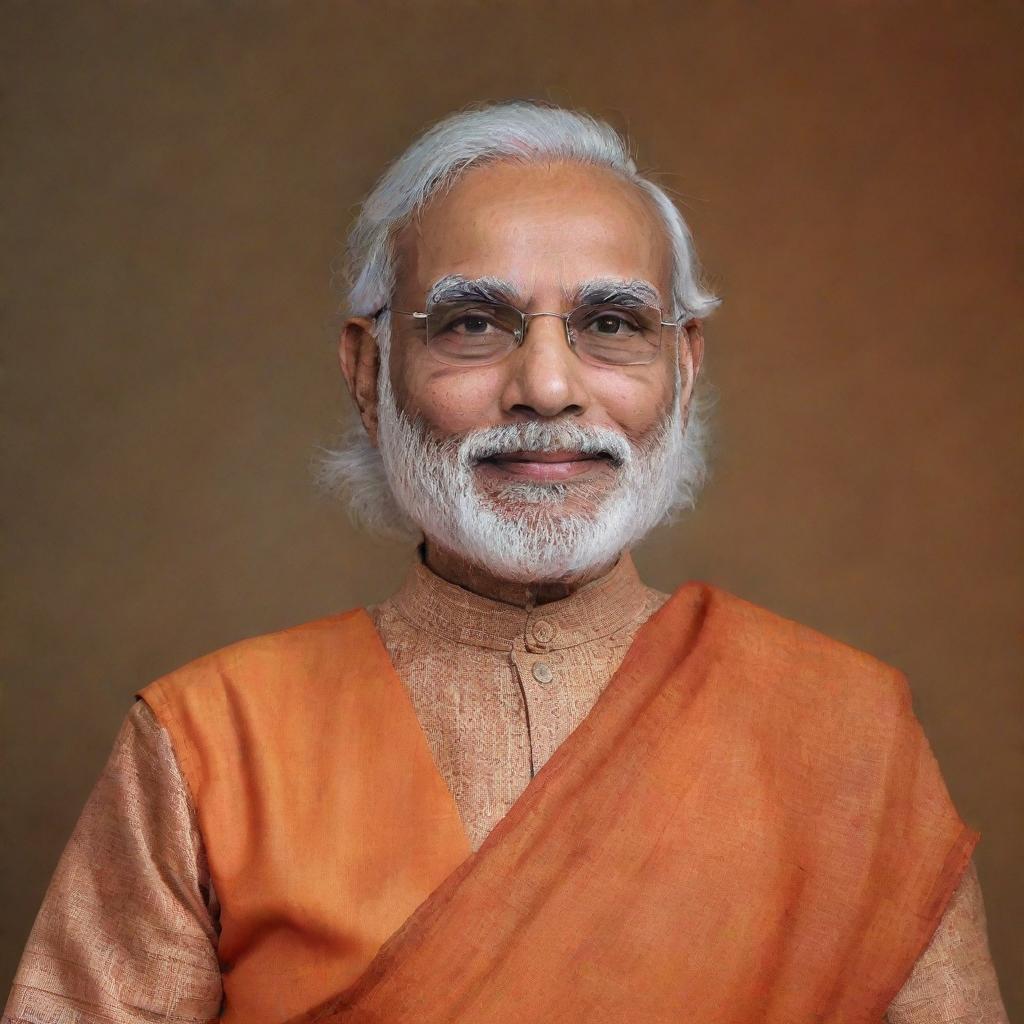 A tasteful and respectful artistic interpretation of Narendra Modi, the Prime Minister of India, as a woman.