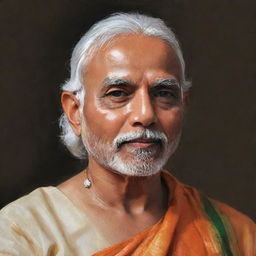 A tasteful and respectful artistic interpretation of Narendra Modi, the Prime Minister of India, as a woman.