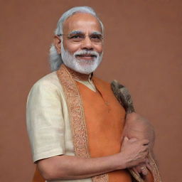 A tasteful and respectful artistic representation of Narendra Modi, the Prime Minister of India, gender swapped as a woman.