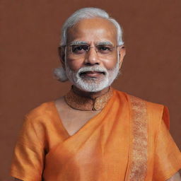 A tasteful and respectful artistic representation of Narendra Modi, the Prime Minister of India, gender swapped as a woman.