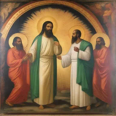 In the religious mural, the divine healer was shown using his supernatural powers to defibrillate a person and bring them back to life.