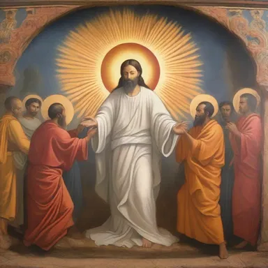 In the religious mural, the divine healer was shown using his supernatural powers to defibrillate a person and bring them back to life.