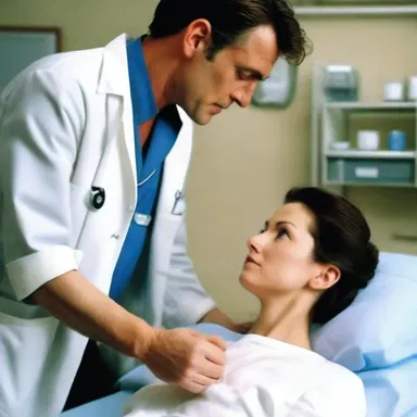 In the romantic film, the protagonist, who was a doctor, dramatically defibrillated a patient and saved their life while expressing their undying love.