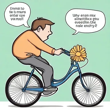 During the stand-up comedy show, the comedian played with the homophone 'flower' by saying, 'Why did the bike go to therapy? It was two-tired!'