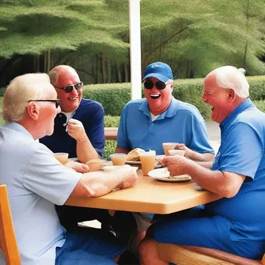 During lunch, John couldn't resist telling a blue joke that made his friends burst into laughter.