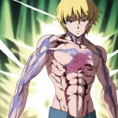 In the anime series, the protagonist has special powers granted by hypodermic modifications to their body that enhance their abilities beyond the epidermis.