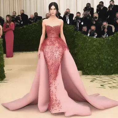 The famous designer showcased a unique dress with hypodermic needle detailing, creating a bold and edgy look.