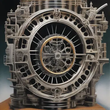 The artist painted a masterpiece depicting the intricate details of a piston chamber, highlighting its mechanical beauty.