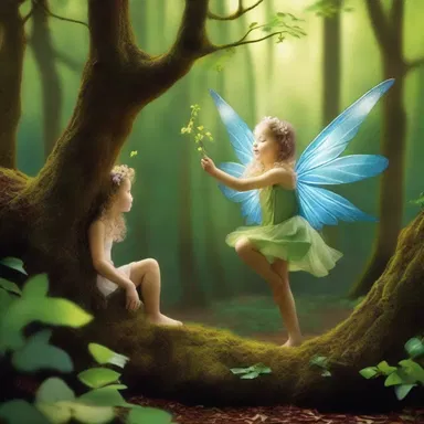 In the enchanted forest, the fairies' laughter echoed through the trees, creating an audible charm in the fantasy realm.