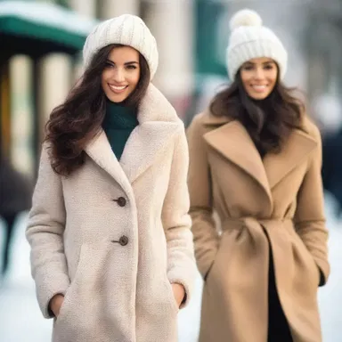 The cold-temperate climate calls for warm and stylish clothing such as cozy winter coats.