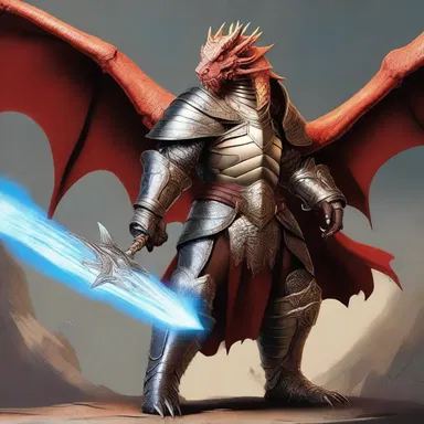 Before facing the mighty dragon, the hero girded himself with magical armor and weapons.