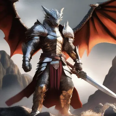 Before facing the mighty dragon, the hero girded himself with magical armor and weapons.
