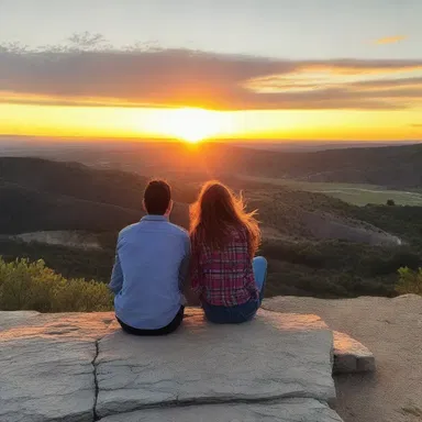 At sunset, John took his girlfriend to a scenic overlook on the fault line, where they sat together and watched the sun disappear below the horizon.