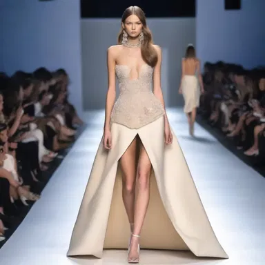 The runway model's stylish dress had a unique mechanism that made it whirr softly as she walked, making it a fashion statement.