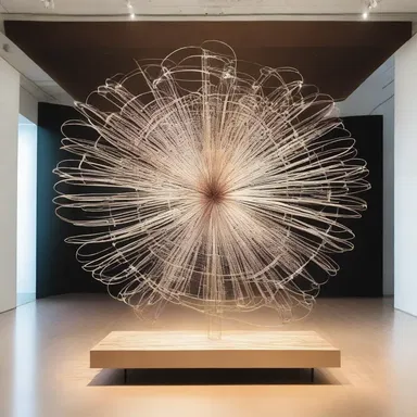 The kinetic sculpture created by the artist had multiple moving parts that resulted in a mesmerizing whirr, transforming it into a captivating piece of art.