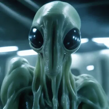 The special effects in the movie were so realistic that it seemed like the alien creature was being gelatinised before our eyes.