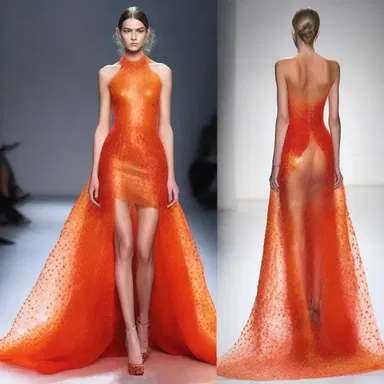 The designer created a stunning gelatinised dress that captured the attention of the fashion industry and became a trend-setting piece.