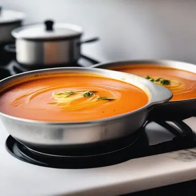 As the couple prepared a romantic dinner, they accidentally left a pot of soup on the stove for too long, causing it to gelatinise.